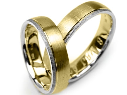 Przejdź do produktu Dwukolorowe obrączki ślubne półokrągłe 6mm Premium 