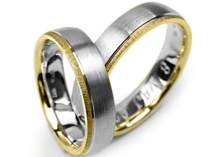 Przejdź do produktu Dwukolorowe obrączki ślubne półokrągłe 6mm Premium 