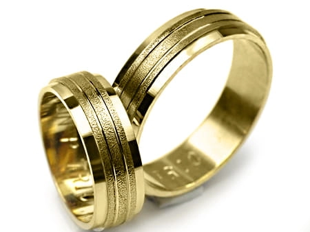 Obrączki ślubne z żółtego złota płaskie 6mm Premium P-TRIO