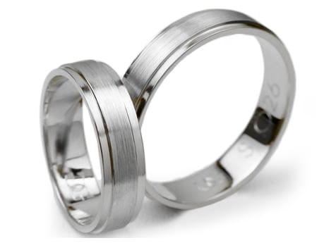 Obrączki ślubne z białego złota płaskie 5mm Simple S026-b