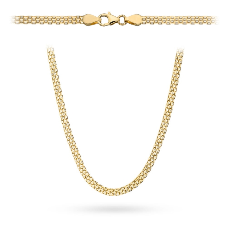 Łańcuch złoty bismarck 50cm - 4mm (Gramatura: 10.04)