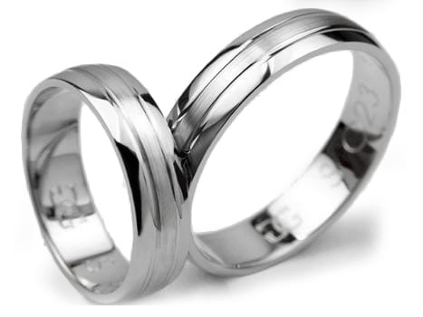 Obrączki ślubne z białego złota półokrągłe 5mm Simple S023-b
