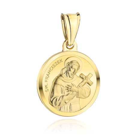 Przejdź do produktu Medalik złoty święty Franciszek 