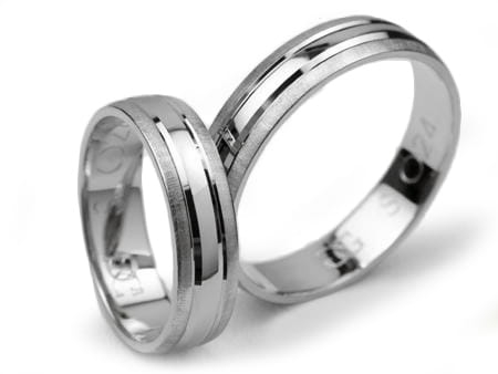 Obrączki ślubne z białego złota półokrągłe 5mm Simple S024-b