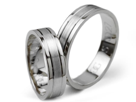 Obrączki ślubne z białego złota płaskie 5mm Simple S027-b