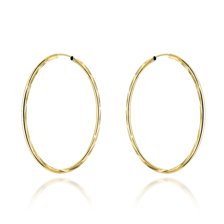 Kolczyki koła diamentowane super lekkie 4cm