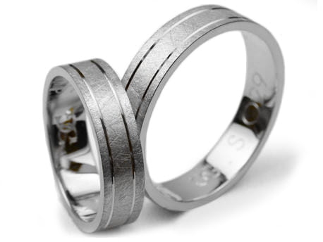 Obrączki ślubne z białego złota płaskie 5mm Simple S029-b