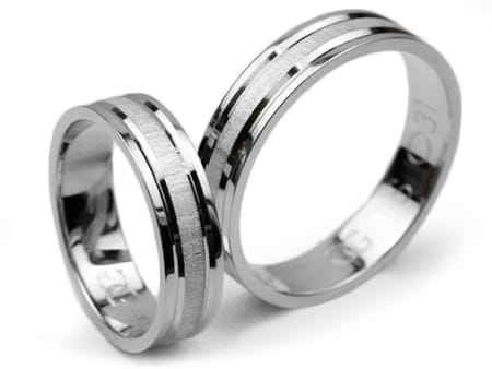 Obrączki ślubne z białego złota płaskie 5mm Simple S031-b