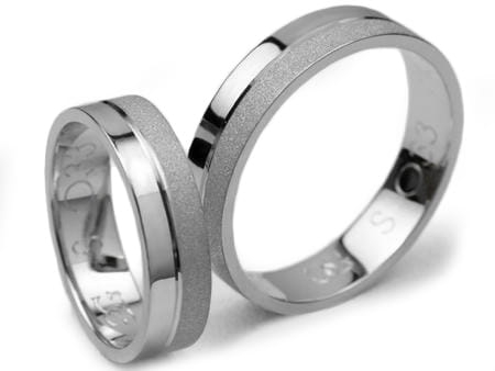 Obrączki ślubne z białego złota płaskie 5mm Simple S033-b