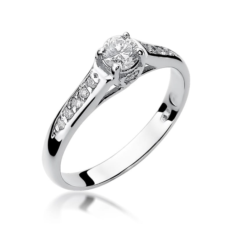 Pierścionek zaręczynowy z białego złota z diamentami 0,33ct Fire Of Love GW-16-b