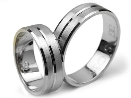 Obrączki ślubne z białego złota płaskie 6mm Simple S035-b