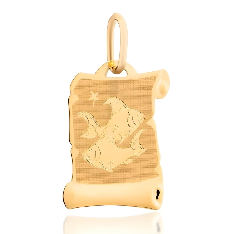 Zawieszka znak zodiaku ryby na papirusie