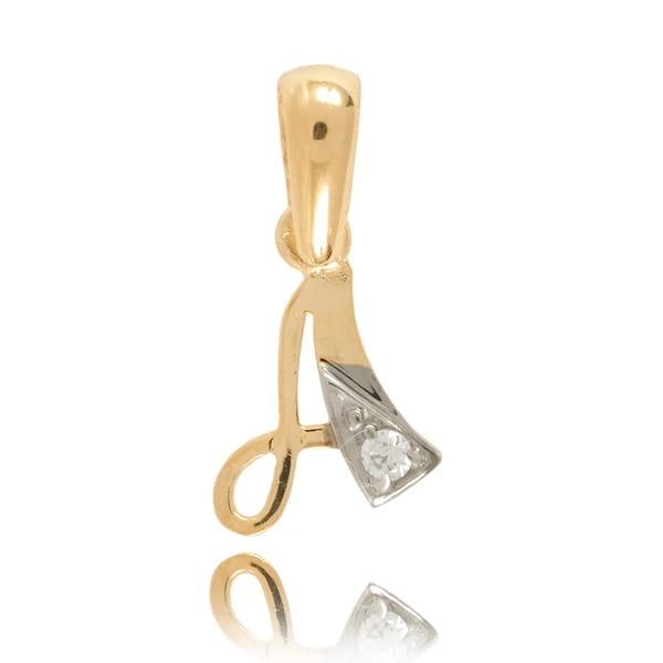 Złota literka A z cyrkonią