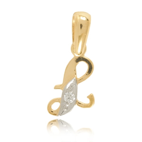 Przejdź do produktu Złota literka L z cyrkonią 