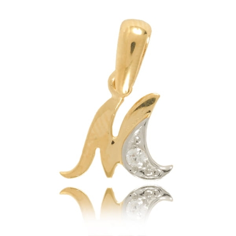 Przejdź do produktu Złota literka M z cyrkonią 