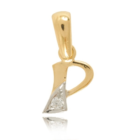 Przejdź do produktu Złota literka P z cyrkonią 