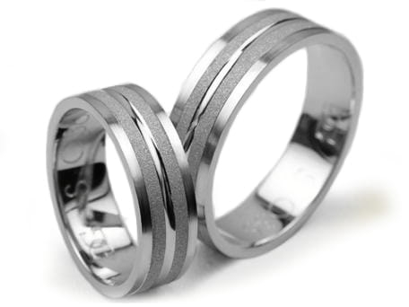 Obrączki ślubne z białego złota płaskie 6mm Simple  S036-b