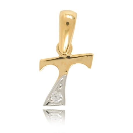 Przejdź do produktu Złota literka T z cyrkonią 