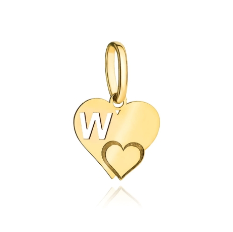 Przejdź do produktu Zawieszka złota literka W z serduszkiem 