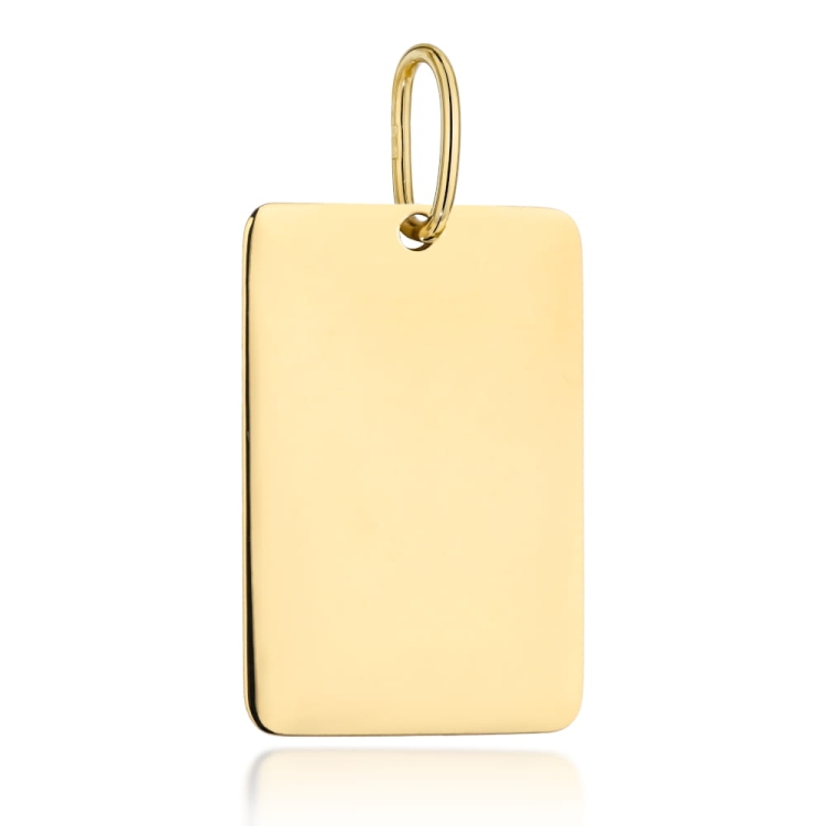 Zawieszka złota prostokątna blaszka