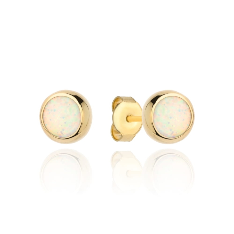 Kolczyki złote opal w oprawie złota (Gramatura: 1.34)