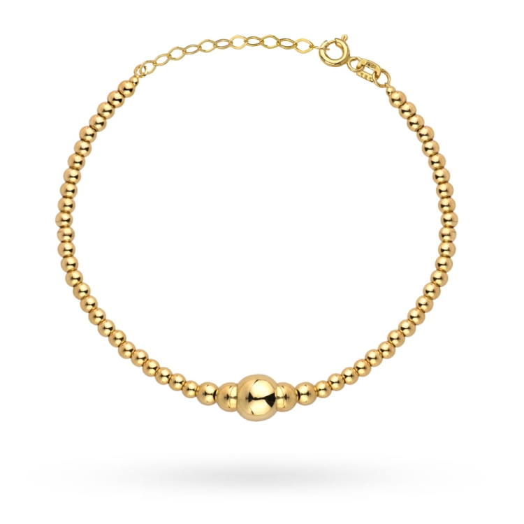 Bransoletka złota złożona z kuleczek