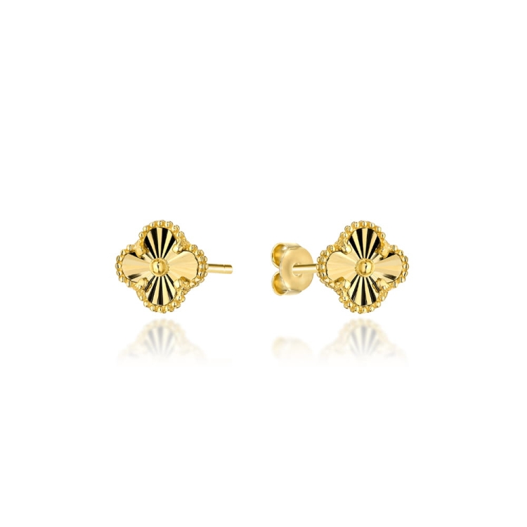 Kolczyki złote diamentowana koniczynka 6 mm (Gramatura: 1.23)