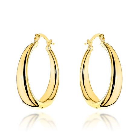 Przejdź do produktu Kolczyki złote koła z szeroką szyną na angielskim zapięciu (Gramatura: 3.36)