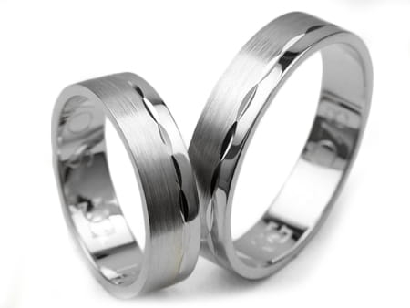Obrączki ślubne z białego złota płaskie 5mm Simple S078-b