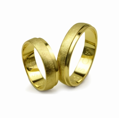 Przejdź do produktu Obrączki ślubne z żółtego złota półokrągłe 5mm Special S089
