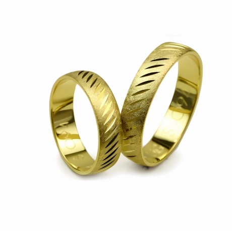 Przejdź do produktu Obrączki ślubne z żółtego złota półokrągłe 5mm Special S094
