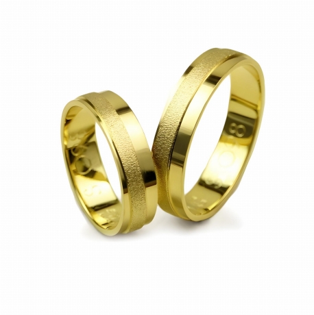 Przejdź do produktu Obrączki ślubne z żółtego złota płaskie 5mm Special S098