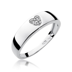 Pierścionek zaręczynowy z białego złota z diamentami 0,03ct Fire Of Love BW-64-b