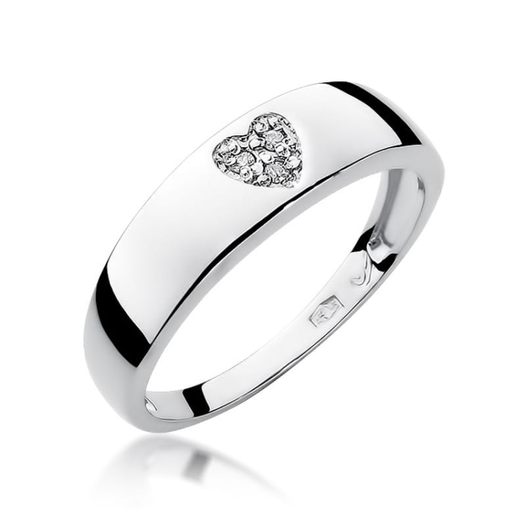 Pierścionek zaręczynowy z białego złota z diamentami 0,03ct Fire Of Love BW-64-b