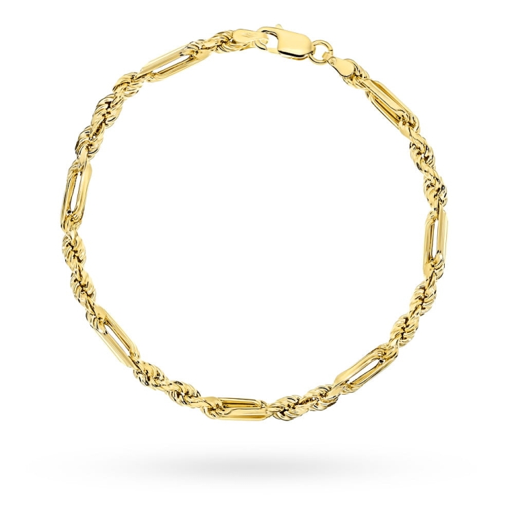 Bransoletka złota korda i długie ogniwa - 18cm