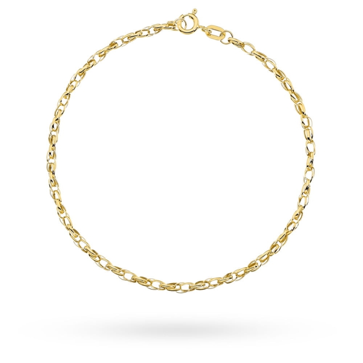 Bransoletka złota podwójne owalne rolo - 19cm