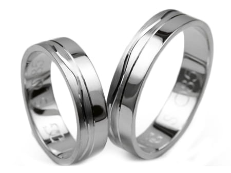 Obrączki ślubne z białego złota płaskie 5mm Simple S085-b