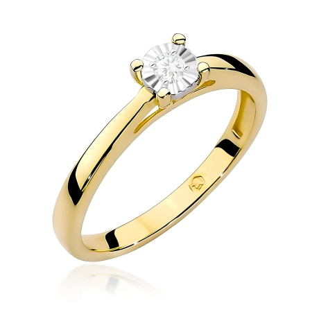 Przejdź do produktu Pierścionek BW0007 Diament Laboratoryjny 0,08ct żółte złoto 
