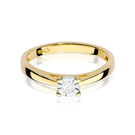 Przejdź do produktu Pierścionek BW0007 Diament Laboratoryjny 0,08ct żółte złoto 