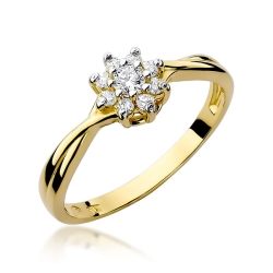 Pierścionek zaręczynowy z żółtego złota z diamentami 0,22ct Fire Of Love BW-72-diament