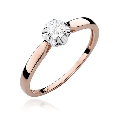 Przejdź do produktu Pierścionek BW0062 Diament Laboratoryjny 0,15ct różowe złoto  