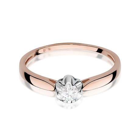 Przejdź do produktu Pierścionek BW0062 Diament Laboratoryjny 0,15ct różowe złoto  