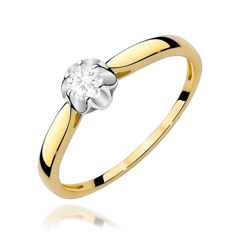 Przejdź do produktu Pierścionek BW0062 Diament Laboratoryjny 0,15ct żółte złoto    