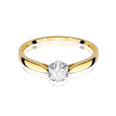 Przejdź do produktu Pierścionek BW0062 Diament Laboratoryjny 0,15ct żółte złoto    