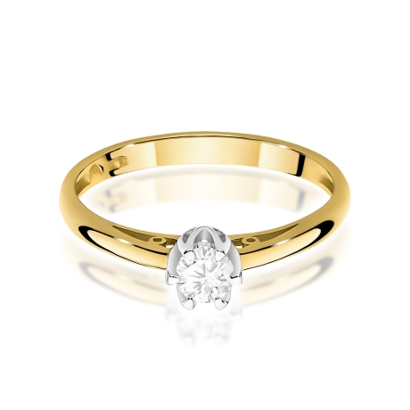 Przejdź do produktu Pierścionek BW0133 Diament Laboratoryjny 0,15ct żółte złoto  