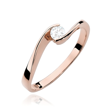 Przejdź do produktu Pierścionek BW0160 Diament Laboratoryjny 0,13ct różowe złoto 