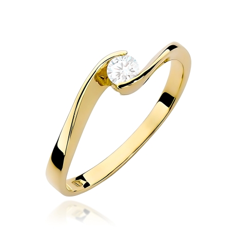 Przejdź do produktu Pierścionek BW0160 Diament Laboratoryjny 0,13ct żółte złoto 