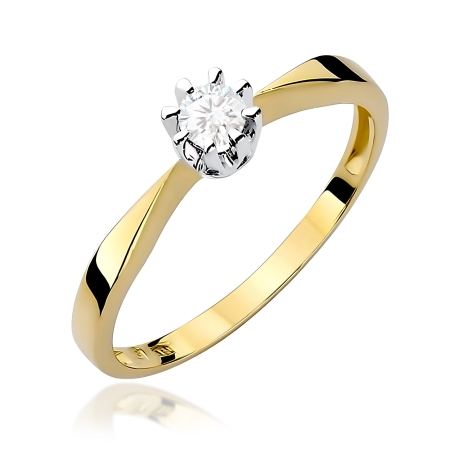 Przejdź do produktu Pierścionek BW0173 Diament Laboratoryjny 0,15ct żółte złoto 
