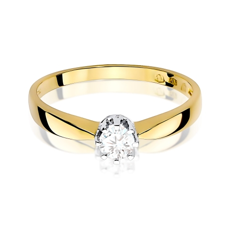 Przejdź do produktu Pierścionek BW0173 Diament Laboratoryjny 0,15ct żółte złoto 
