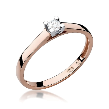 Przejdź do produktu Pierścionek BW0221 Diament Laboratoryjny 0,10ct różowe złoto   